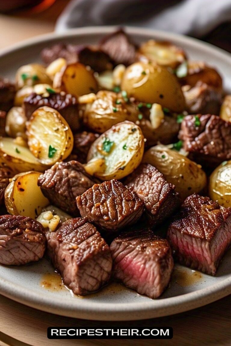 Garlic Butter Steak Bites with Potatoes