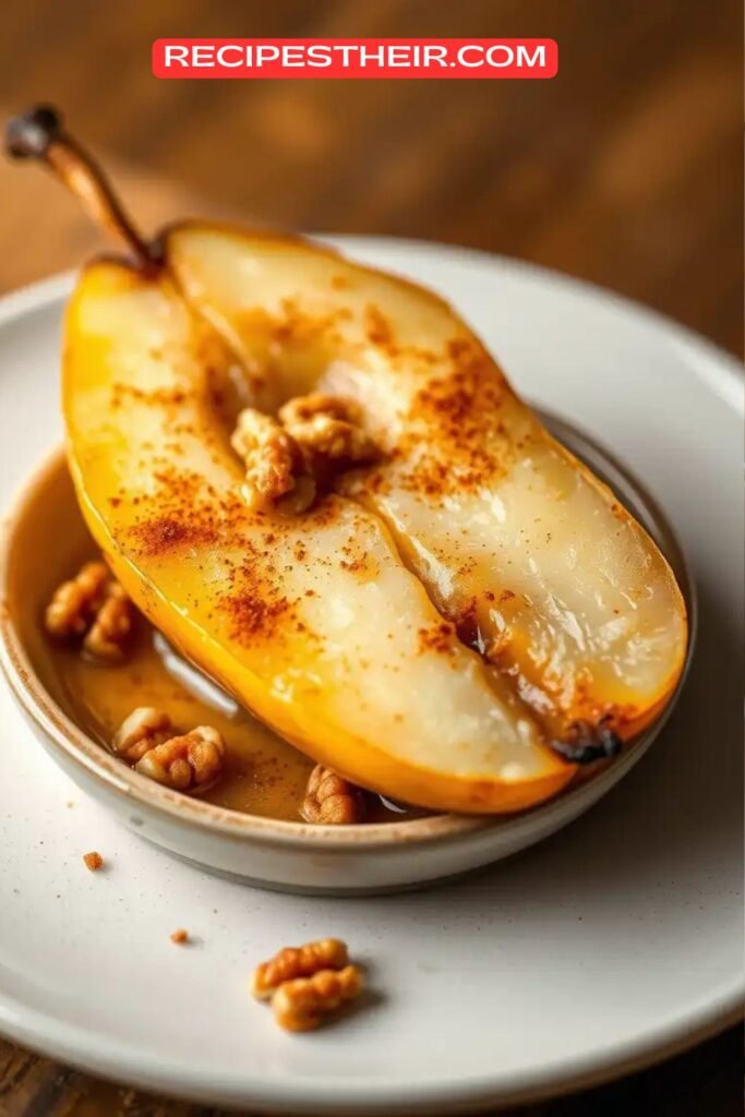Baked Pear with Cinnamon and Walnuts