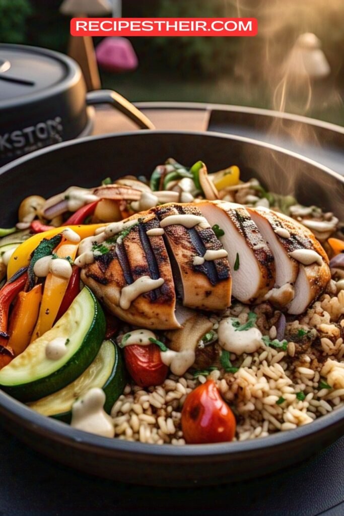 Blackstone Griddle Grilled Chicken and Veggie Bowls