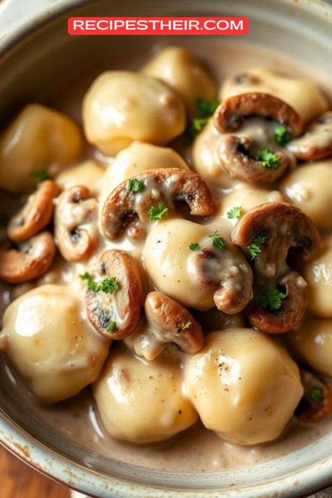 Gnocchi with Creamy Mushroom Sauce