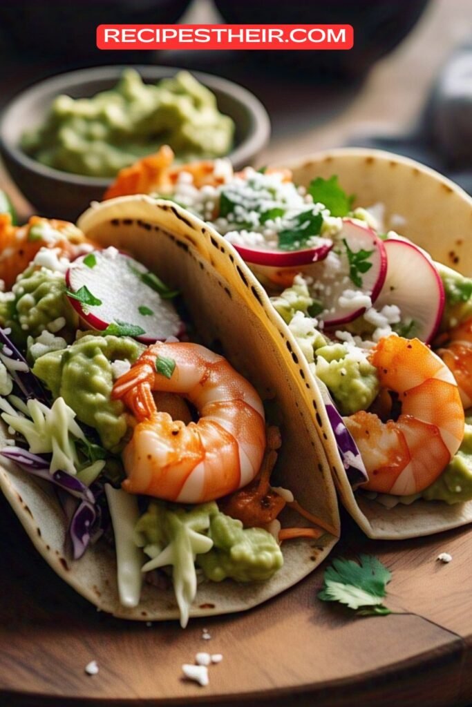 Healthy Shrimp Tacos with Avocado Lime Slaw