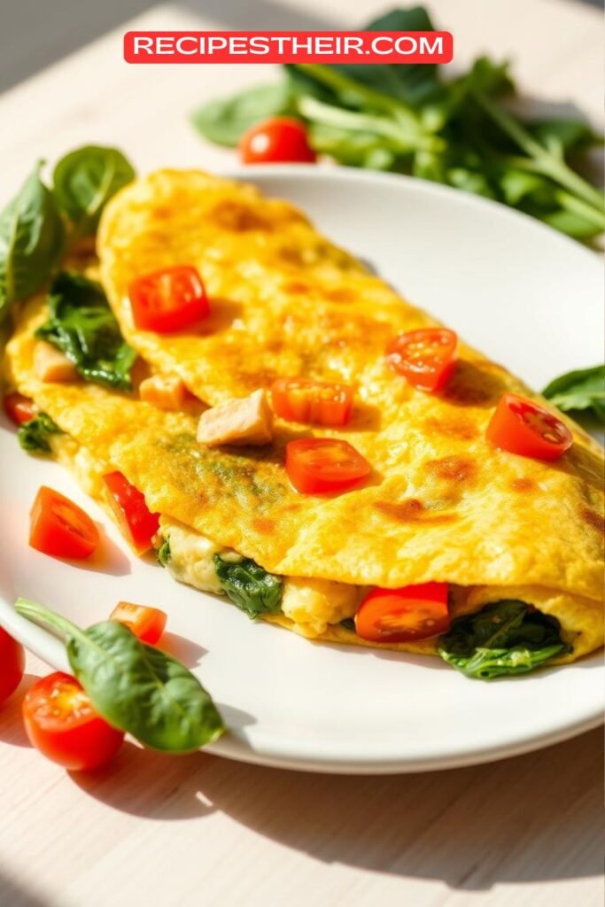 Veggie-Packed Omelet with Spinach and Tomatoes