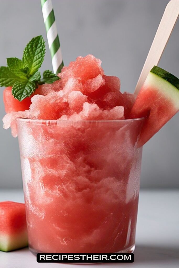 Watermelon Slushie with Mint