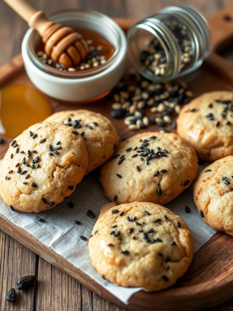 Black Sesame and Honey Cookies