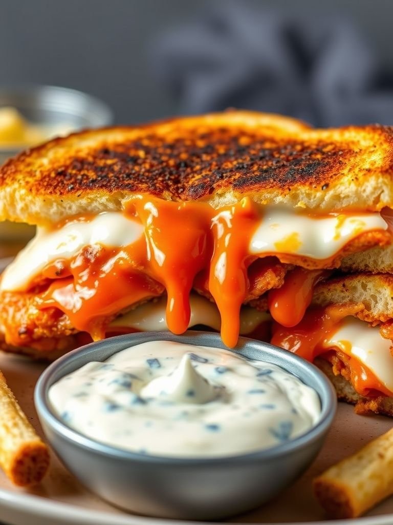 Buffalo Chicken Grilled Cheese