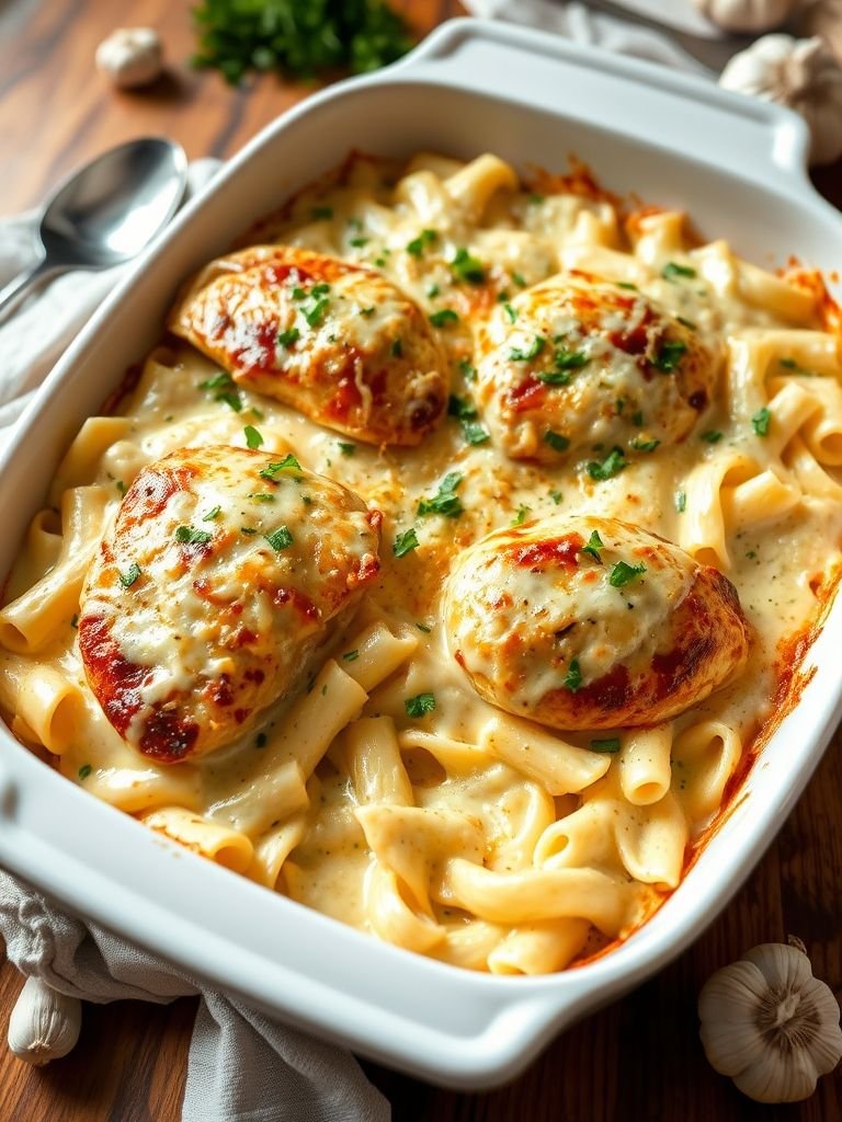 Chicken Alfredo Bake