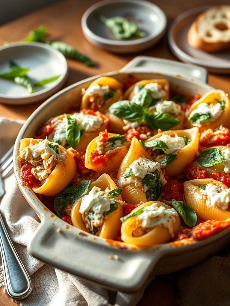 Chicken and Spinach Stuffed Shells