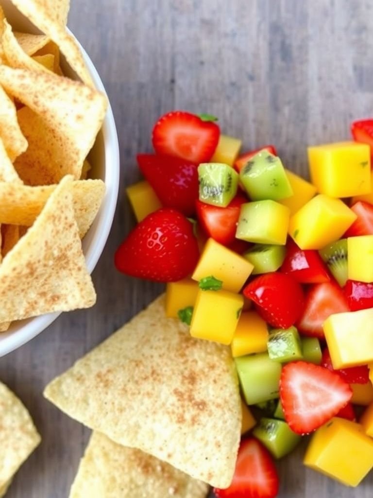 Cinnamon Sugar Tortilla Chips with Fruit Salsa