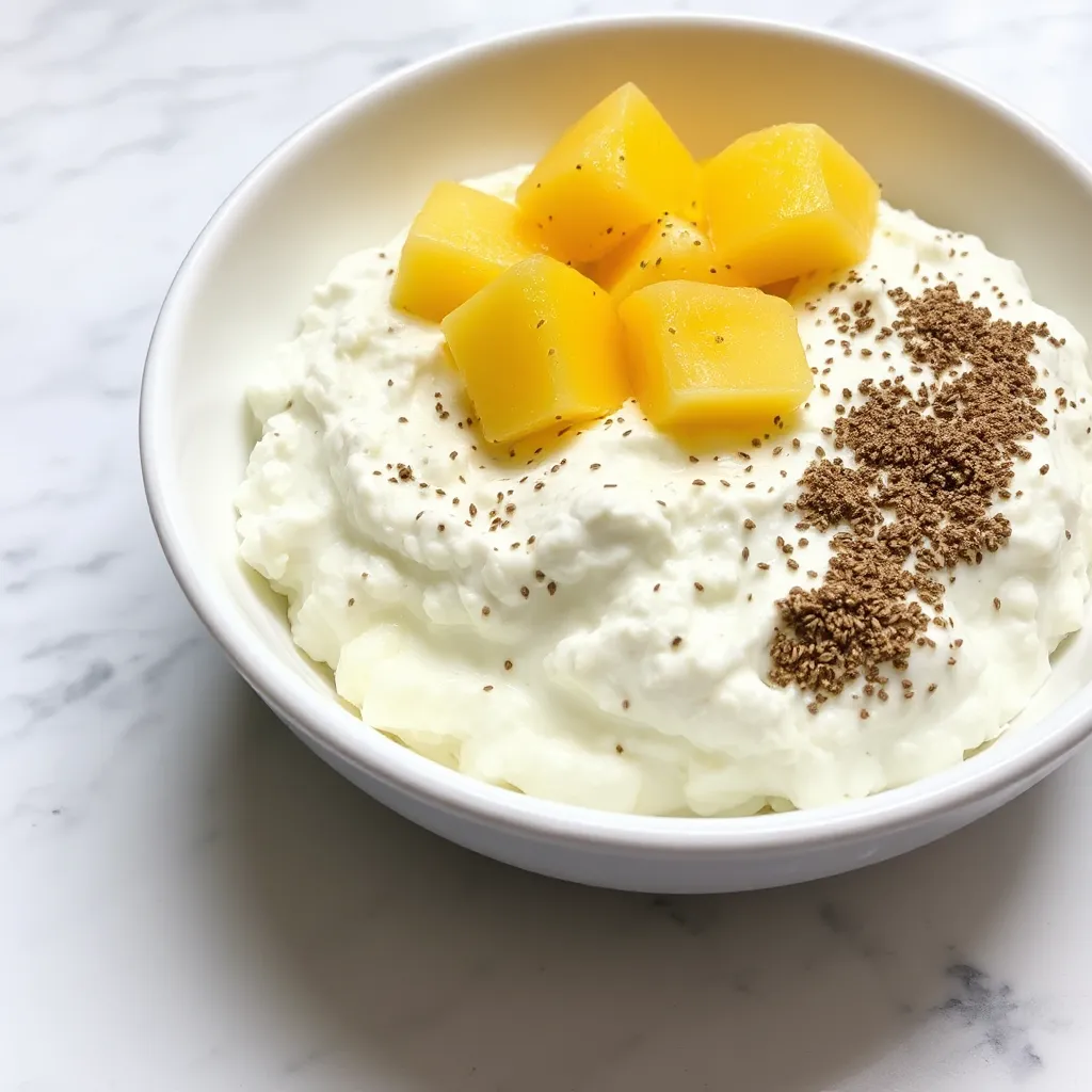 Cottage Cheese with Pineapple and Flaxseeds