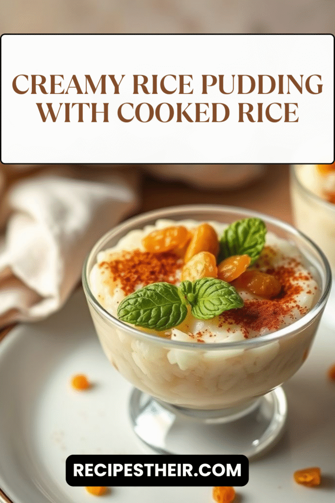 Creamy Rice Pudding with Cooked Rice
