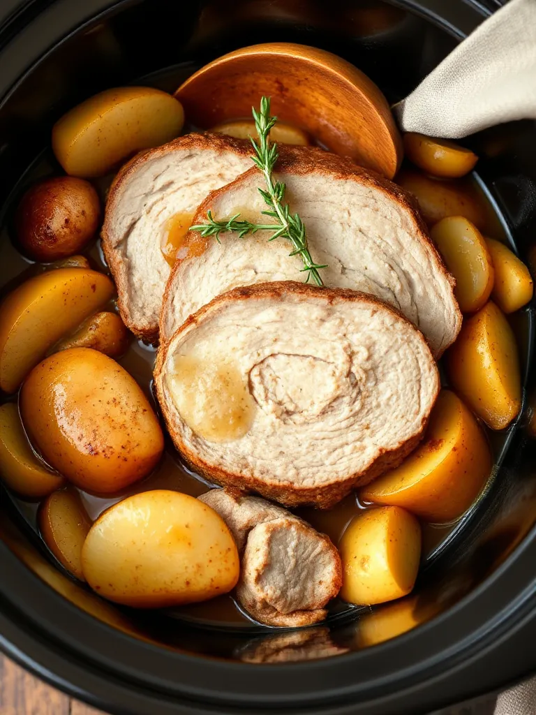 Crock Pot Pork Tenderloin with Apples and Onions