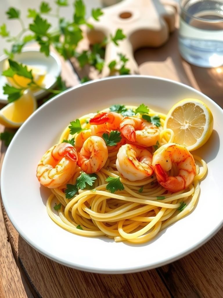 Garlic Shrimp Linguine