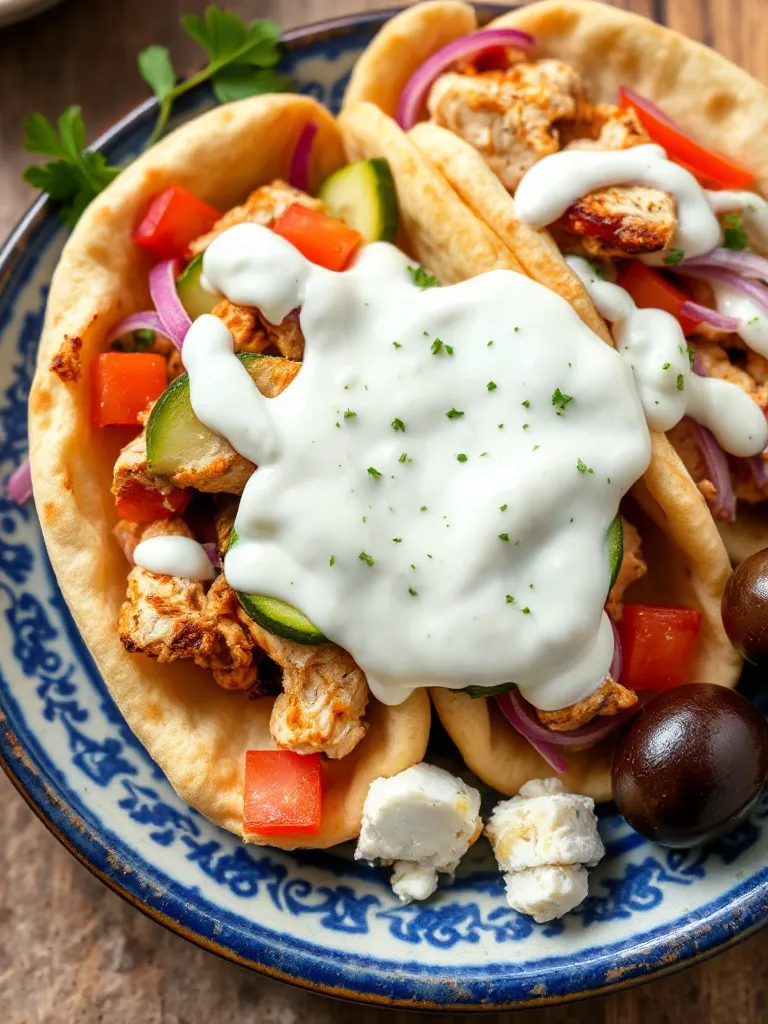 Greek Chicken Pitas