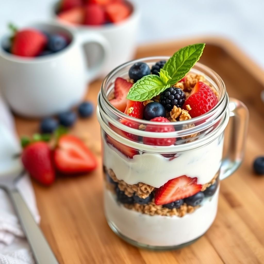 Greek Yogurt Parfait with Berries and Granola