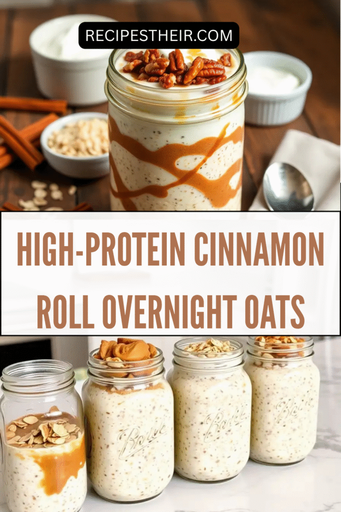 High-Protein Cinnamon Roll Overnight Oats
