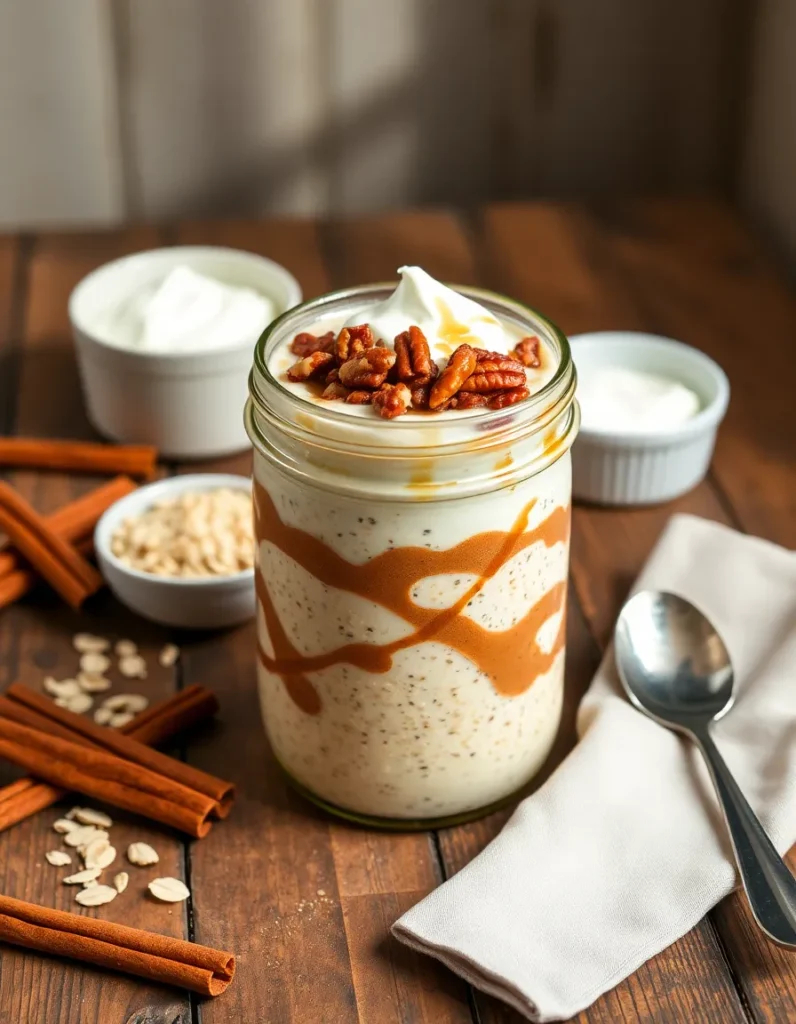 High-Protein Cinnamon Roll Overnight Oats Recipe
