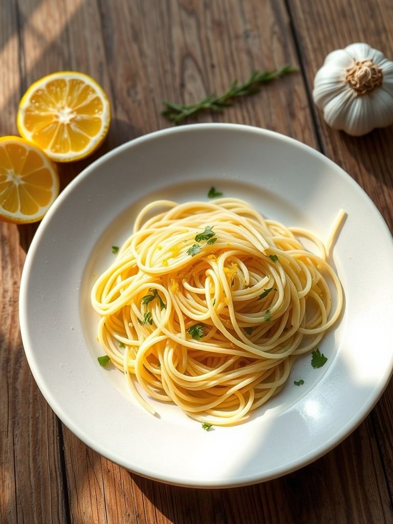 Lemon Garlic Angel Hair Pasta
