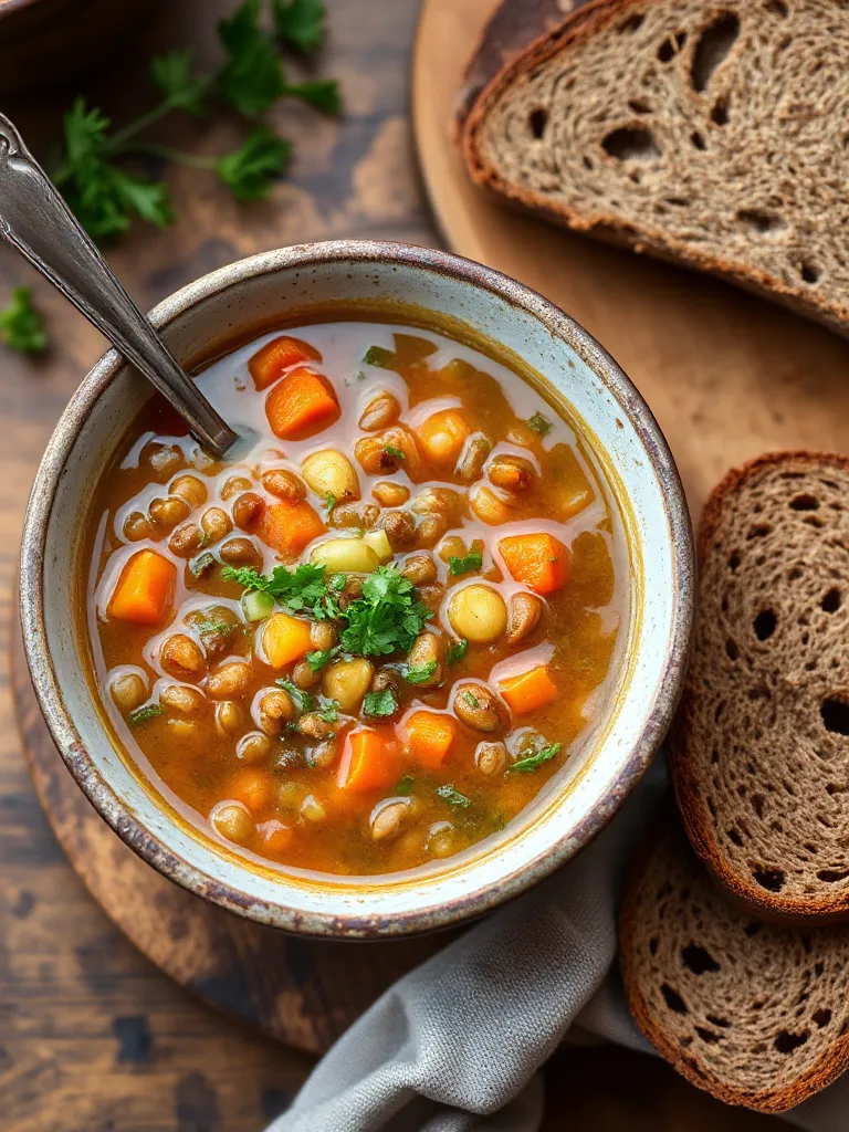 Lentil Soup with Whole Grain Bread