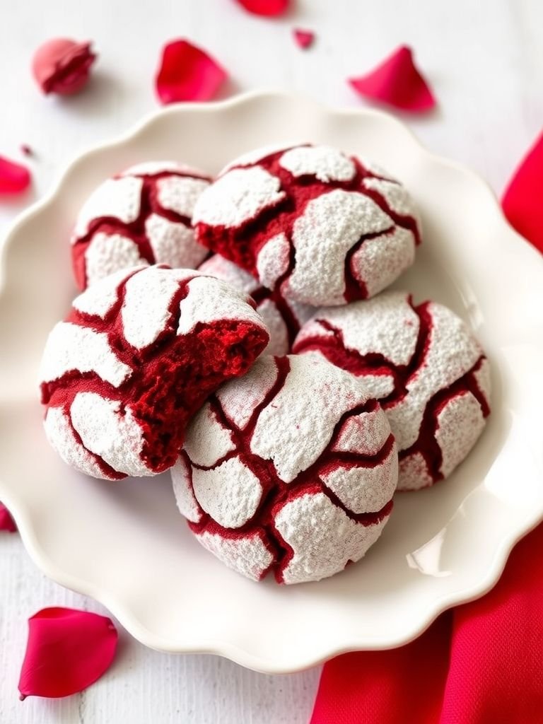 Red Velvet Crinkle Cookies