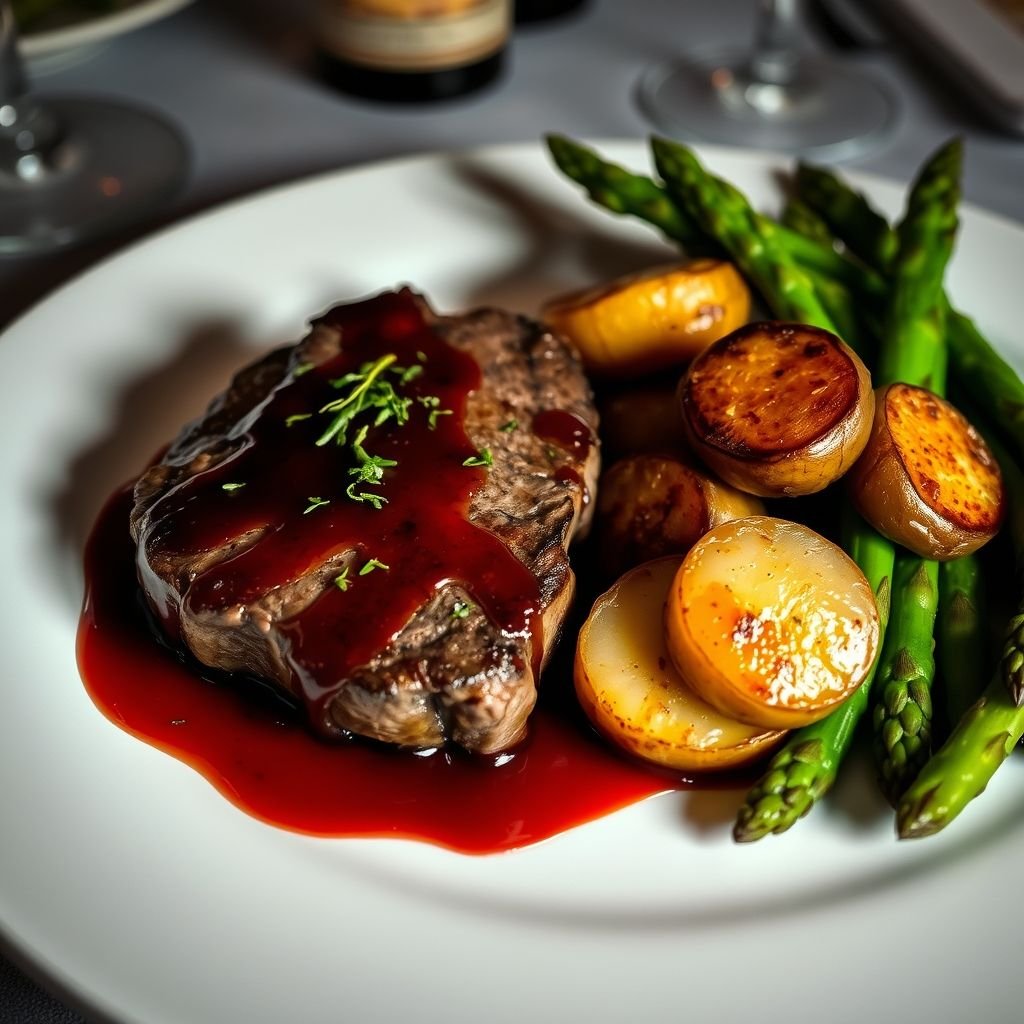 Skirt Steak with Red Wine Sauce