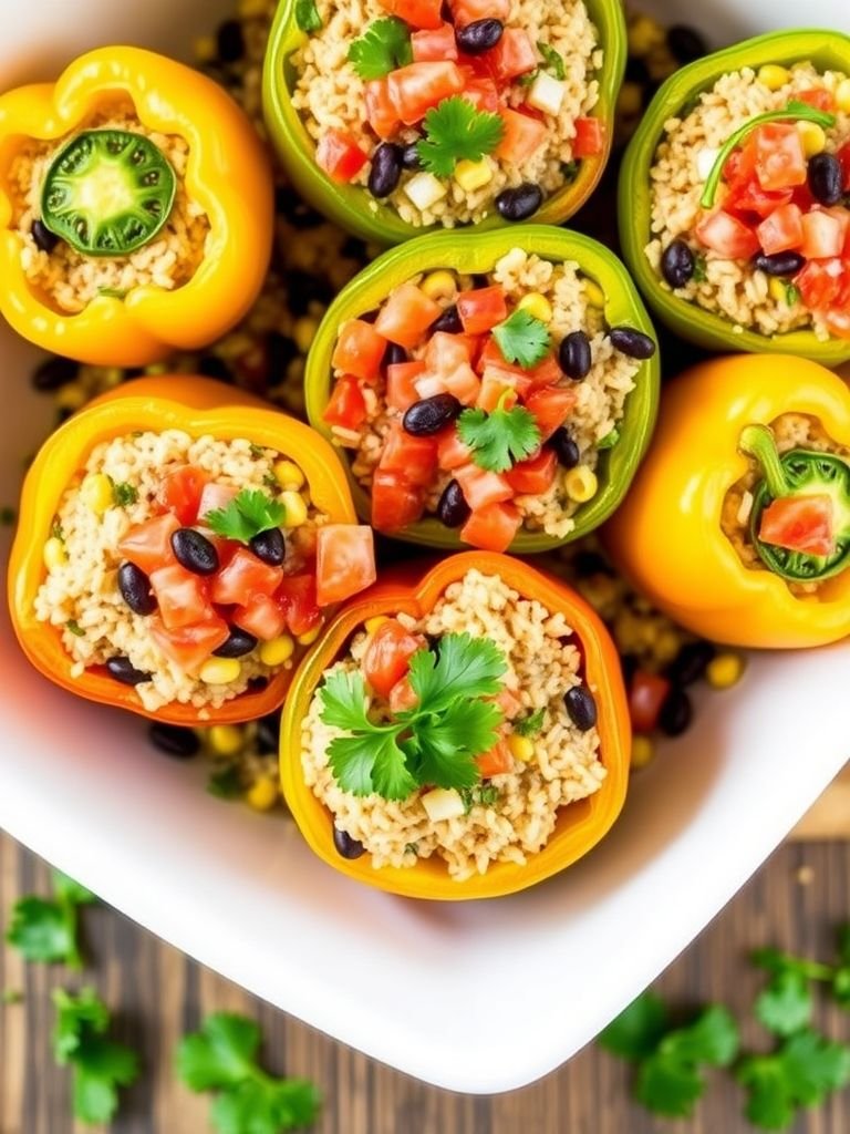 Stuffed Bell Peppers with Brown Rice
