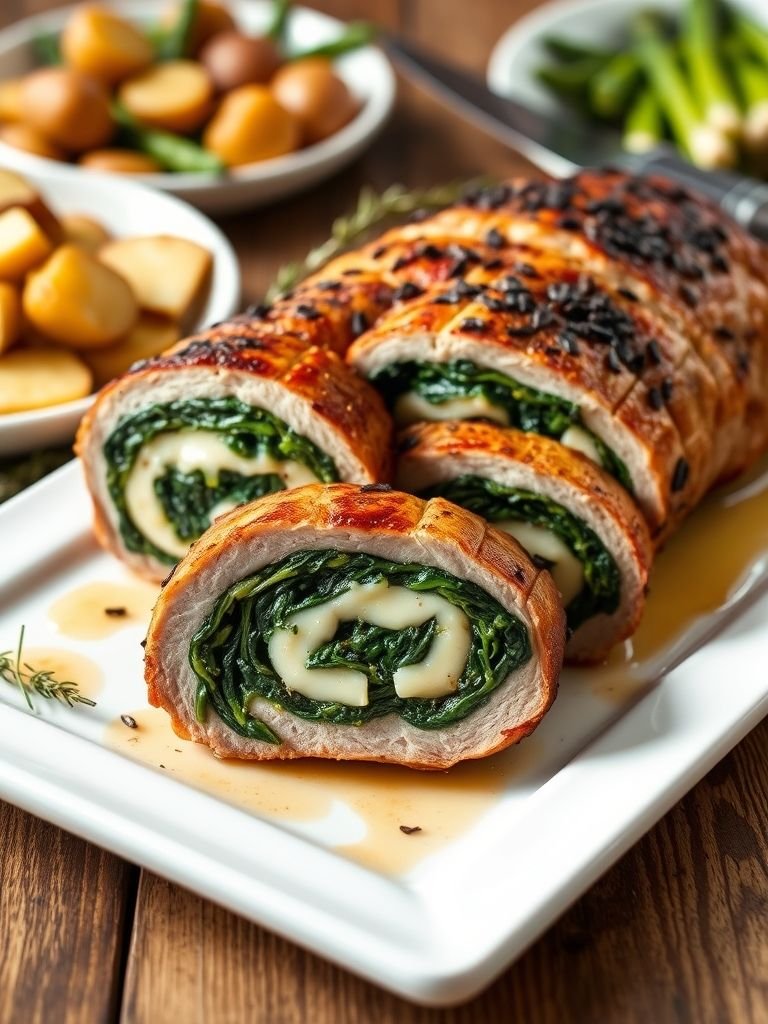 Stuffed Pork Tenderloin with Spinach and Cheese