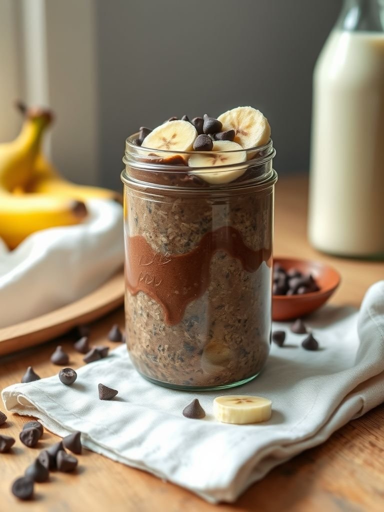 Vegan Chocolate Banana Overnight Oats