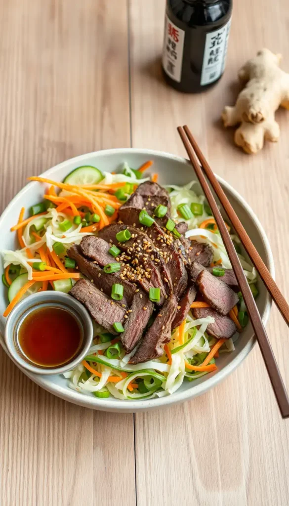 Asian Steak Salad with Sesame-Ginger Dressing