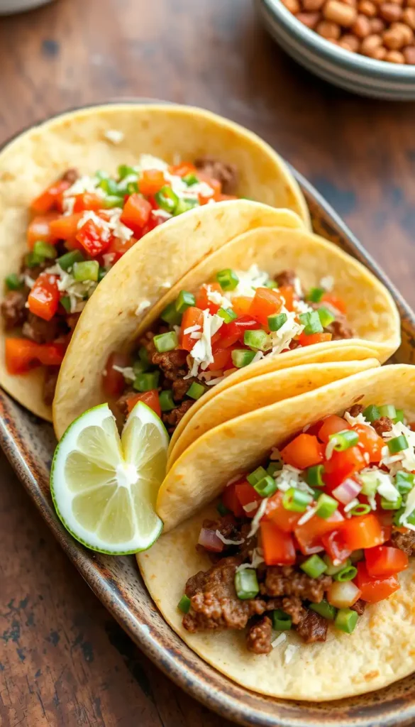 Beef Tacos with Fresh Pico de Gallo