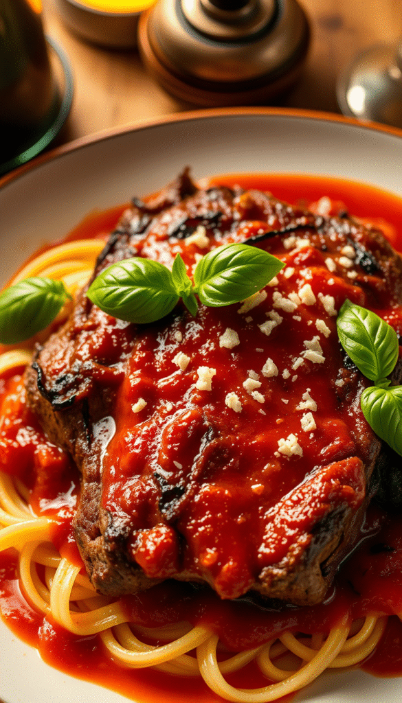 Braised Top Round Steak in Tomato Sauce