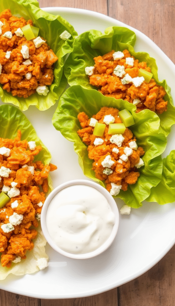 Buffalo Chicken Lettuce Wraps