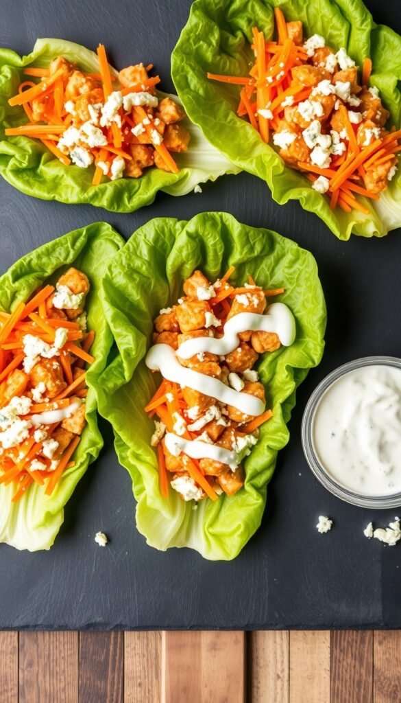 Buffalo Chicken Lettuce Wraps (Low-Carb)