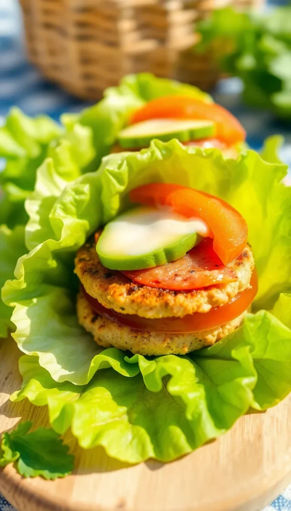 Bunless Turkey Burger Lettuce Wraps