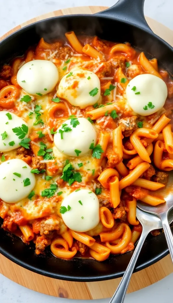 Cheesy Beef and Pasta Skillet
