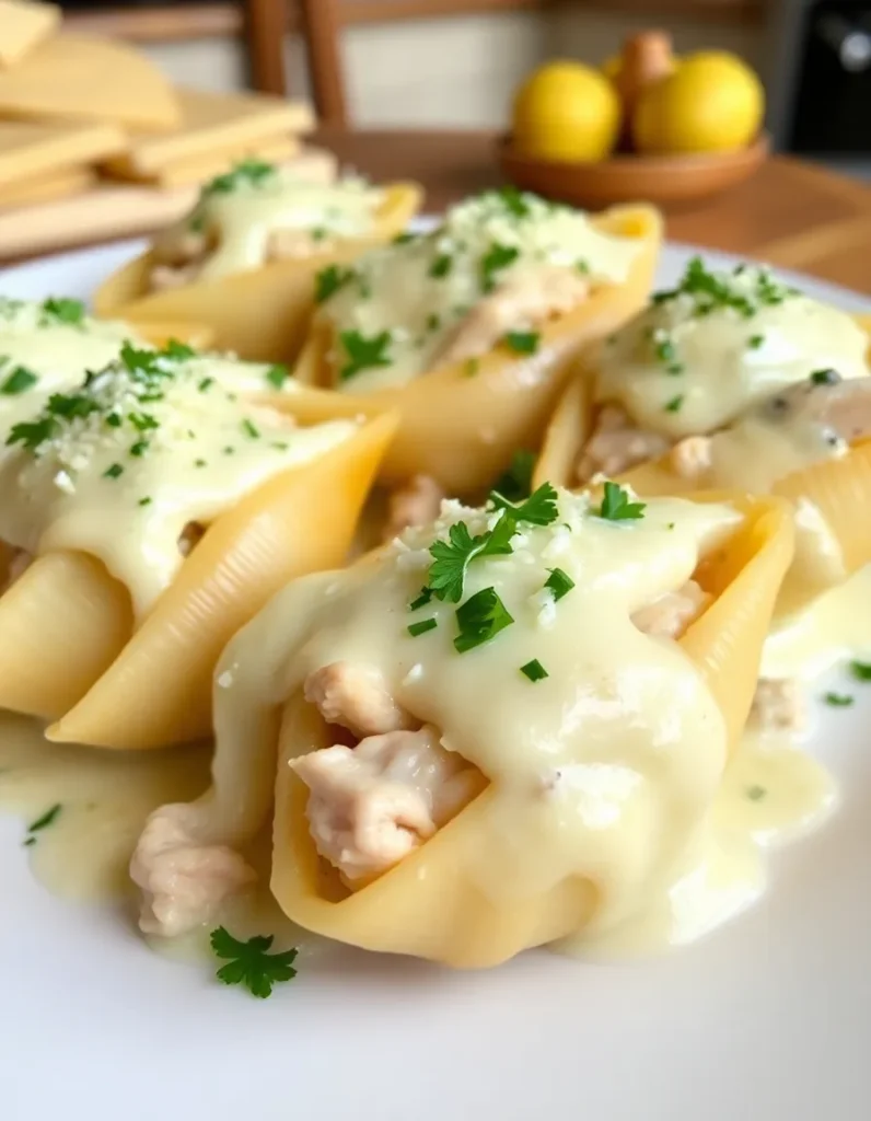 Chicken Alfredo Stuffed Shells