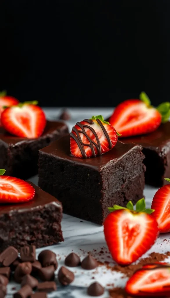 Chocolate-Covered Strawberry Brownies