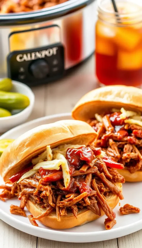 Crockpot BBQ Pulled Pork Sandwiches
