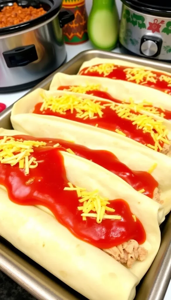 Crockpot Chicken Enchiladas
