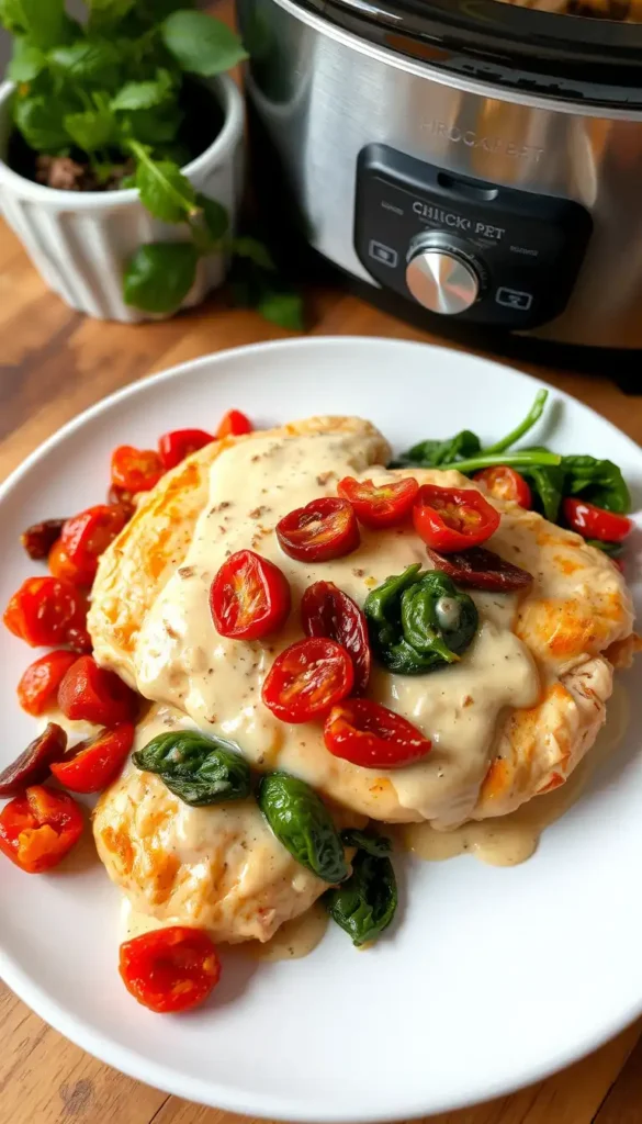 Crockpot Creamy Tuscan Chicken