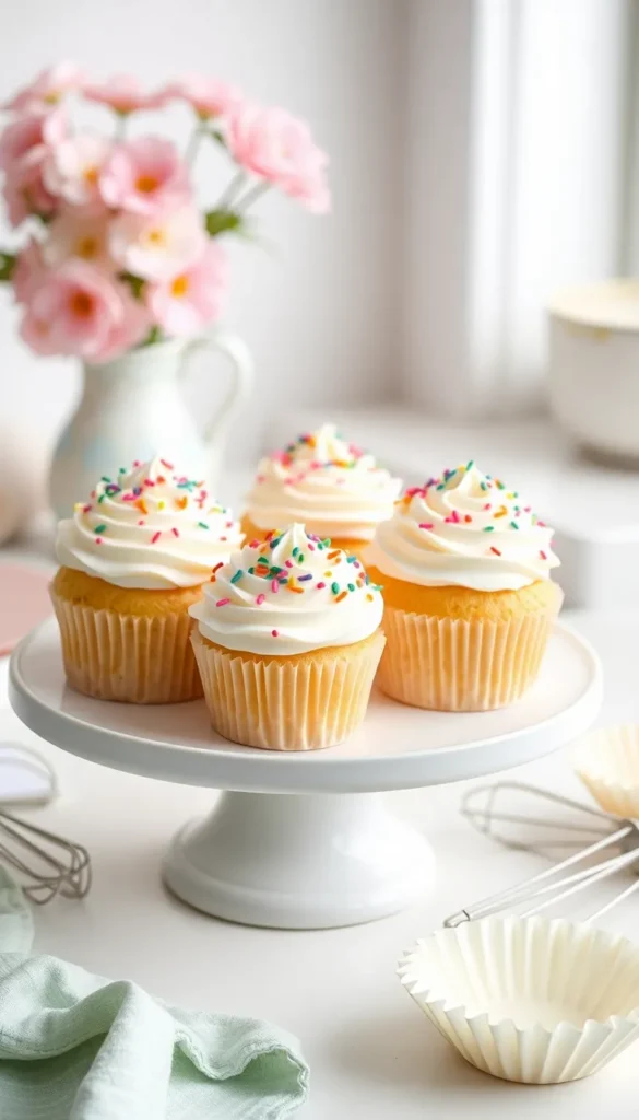 Easy Vanilla Cupcakes with Buttercream Frosting