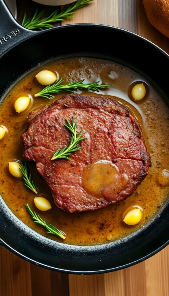 Garlic Herb Pan-Seared Top Round Steak