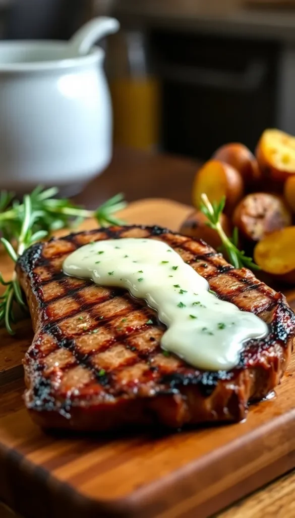 Grilled Petite Sirloin with Garlic Herb Butter