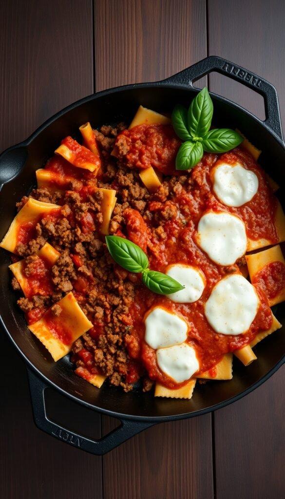 Ground Beef Lasagna Skillet