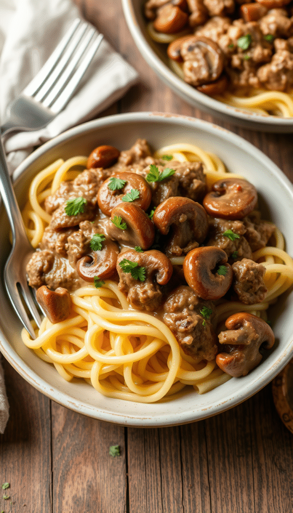 Ground Beef Stroganoff