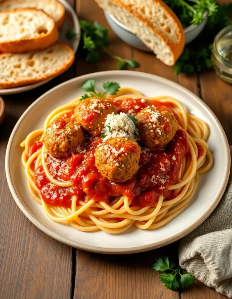 Ground Turkey Meatballs with Spaghetti