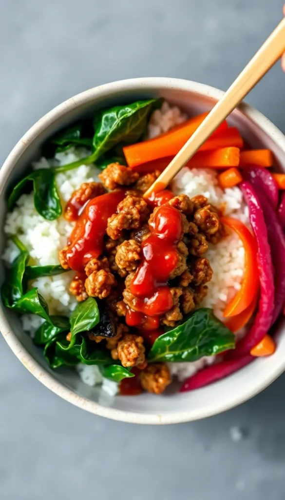 Korean Ground Chicken Bowls