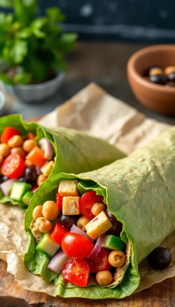 Mediterranean Chickpea Wraps