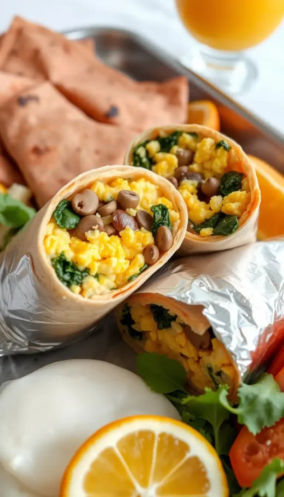 Mushroom Breakfast Burritos