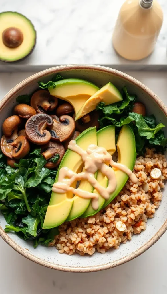 Mushroom and Kale Grain Bowl