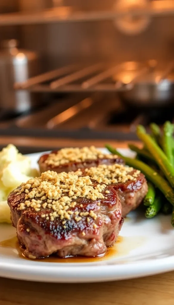 Oven-Broiled Petite Sirloin with Parmesan Crust